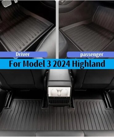 For Tesla Model 3 Highland 2024 Removable TPE Floor Mats Trunk Mat Left Right Driving Waterproof Floor Liners Car Accessories