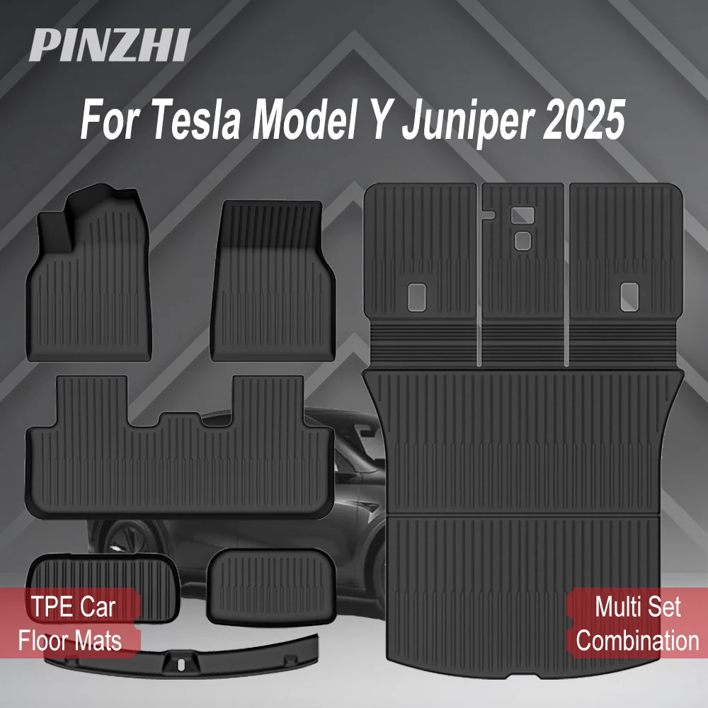 For Tesla New Model Y Juniper 2025+ TPE Floor Mats Waterproof Luggage Mat Wear-resistant Foot Pads ModelY Trunk Mats Accessories