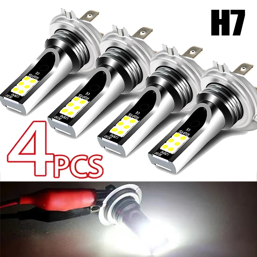 1/2/4PCs H7 Led Headlight Bulb Kit Car Fog Light Bulbs 12V 55W High Power Auto Fog Lamp 6000K Headlamp h7 super bright Bulbs