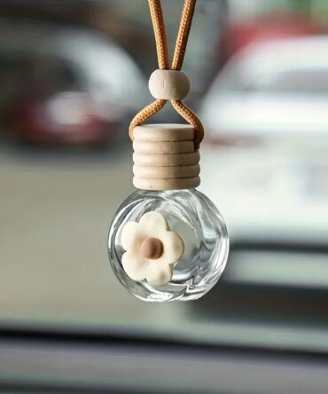 Cartoon Car Aromatherapy Glass Bottle For Mirror Pendant Dashboard Decorative Ornaments