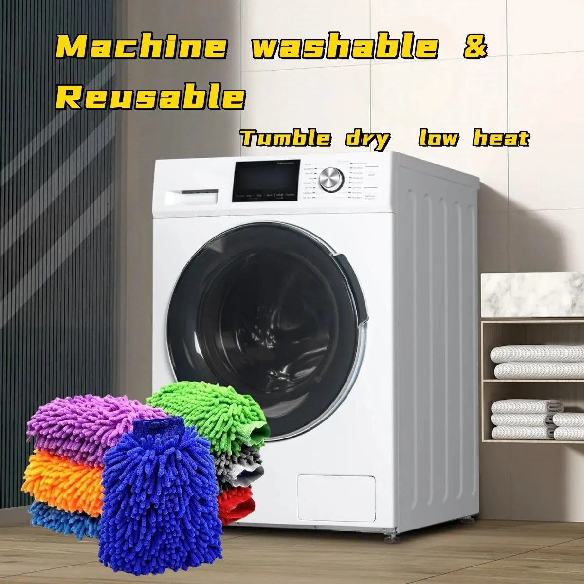 Microfiber Car Wash Mitt Double Sided Chenille Auto Gloves Ultra Absorbent Wash Car Sponge Scratch Free Microfiber Car Cleaning - Image 6