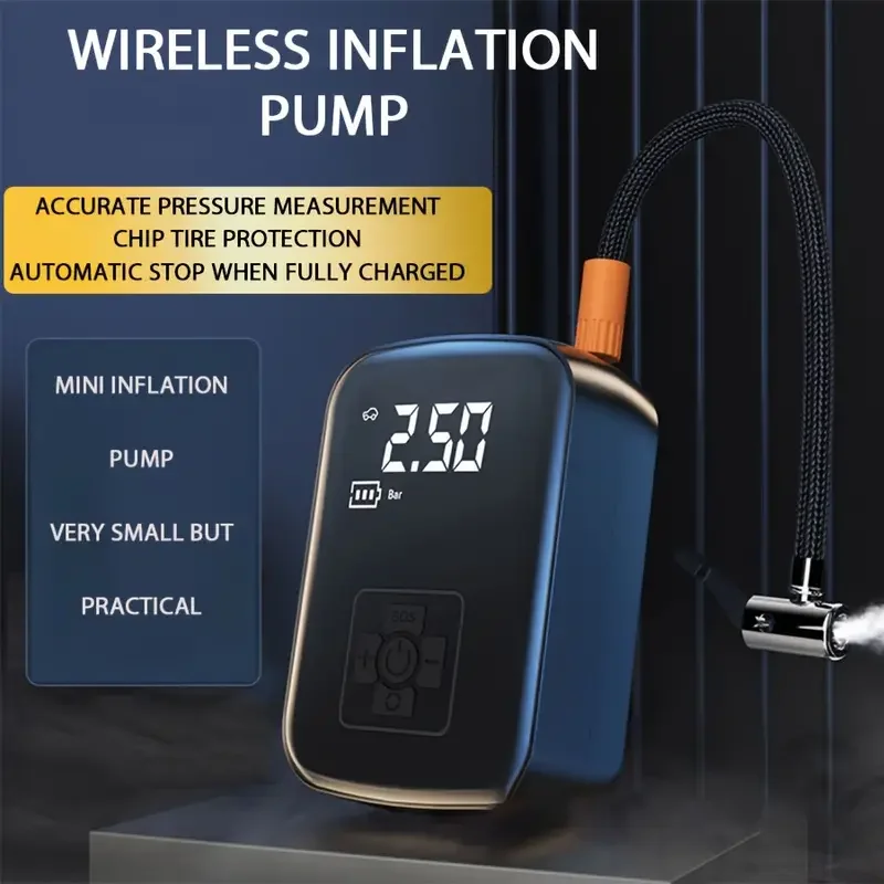Wireless Air Compressor Portable Universal Electric Air Pump Tire Sensor Mini Inflatable Treasure for Car Motorcycle Basketball