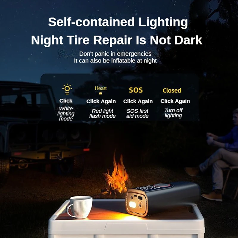 Wireless Tire Inflator Pump 6000mAh Electric Portable Car Air Compressor Fast Inflate Air Pump for Moto Bike Car Tyre Balls - Image 4