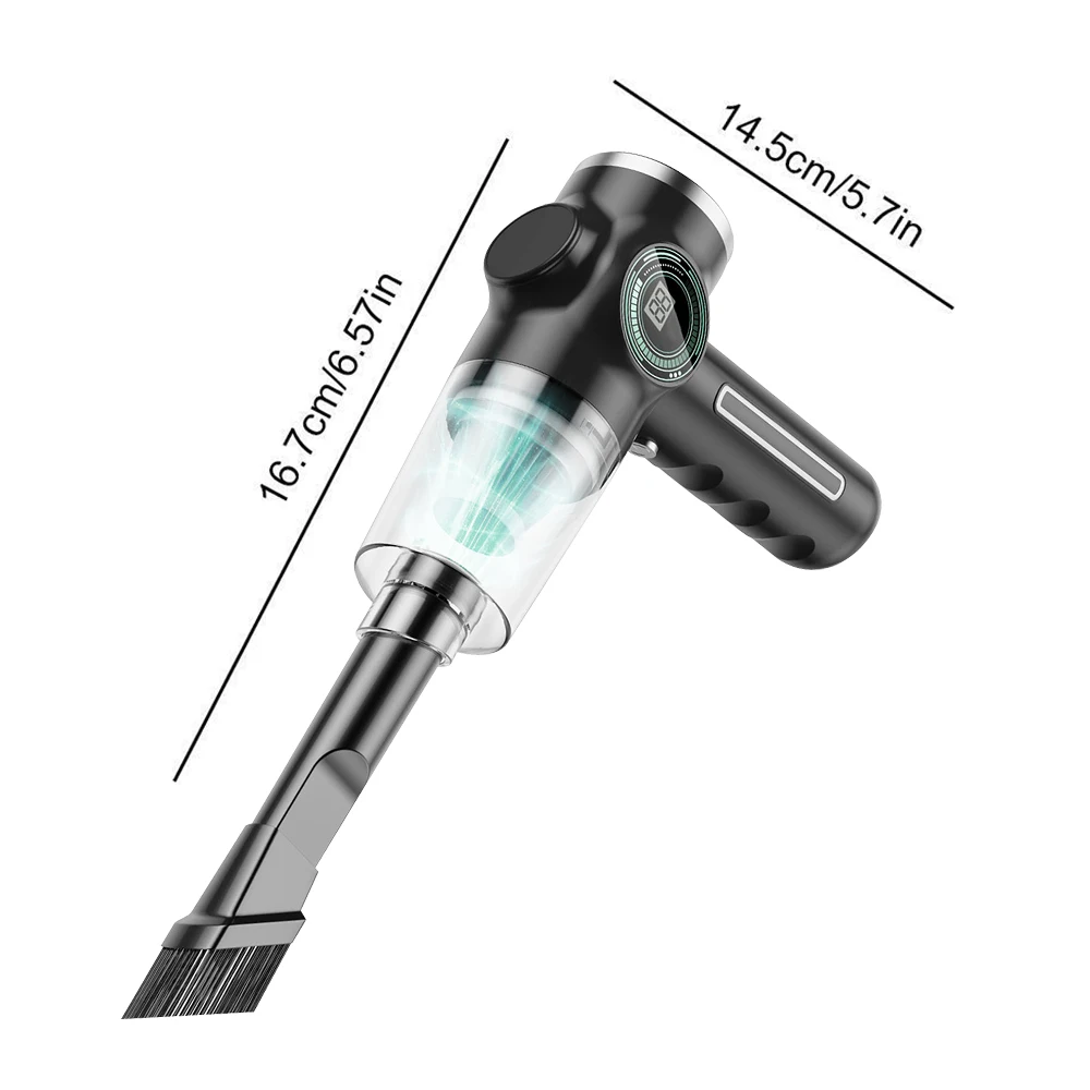 29000Pa Mini Wireless Vacuum Cleaner 120W Strong Suction Handheld Car Mounted Electric Cleaner with LCD power display & 3 filter - Image 5