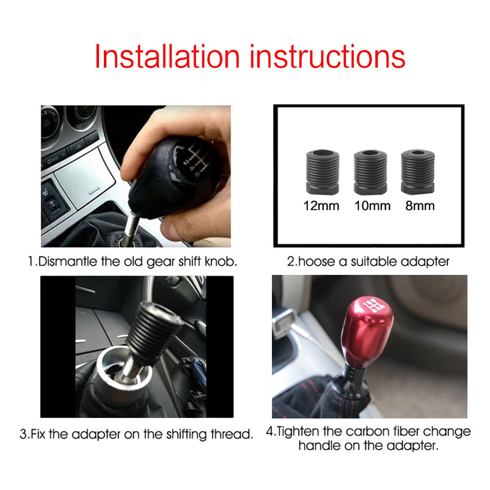 Aluminum Alloy Universal 5 Speed Car Auto Gear Shift Knob For Manual Transmission Automatic Gear level - Image 5