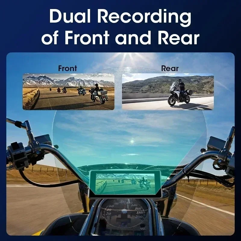 5/7 inch Carplay Motorcycle DVR GPS Navigation Wireless Carplay Android Auto IPX7 Waterproof Moto Display Dual Bluetooth - Image 4