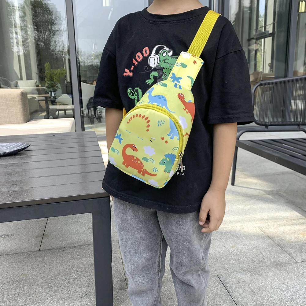 Cute Dinosaur Horn Horse Chest Print Bags Children Nylon Belt Bag Crossbody Bags Fashionable Casual Shoulder Bag with Coin Purse - Image 3