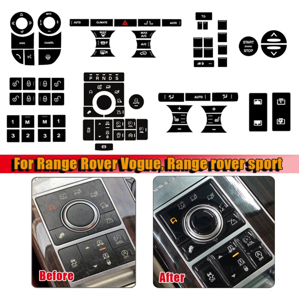 Button Sticker For Range Rover Vogue L405 2014 to 2017 Interior Cover For Range Rover Sport Accessories L494 Gear Terrain Switch