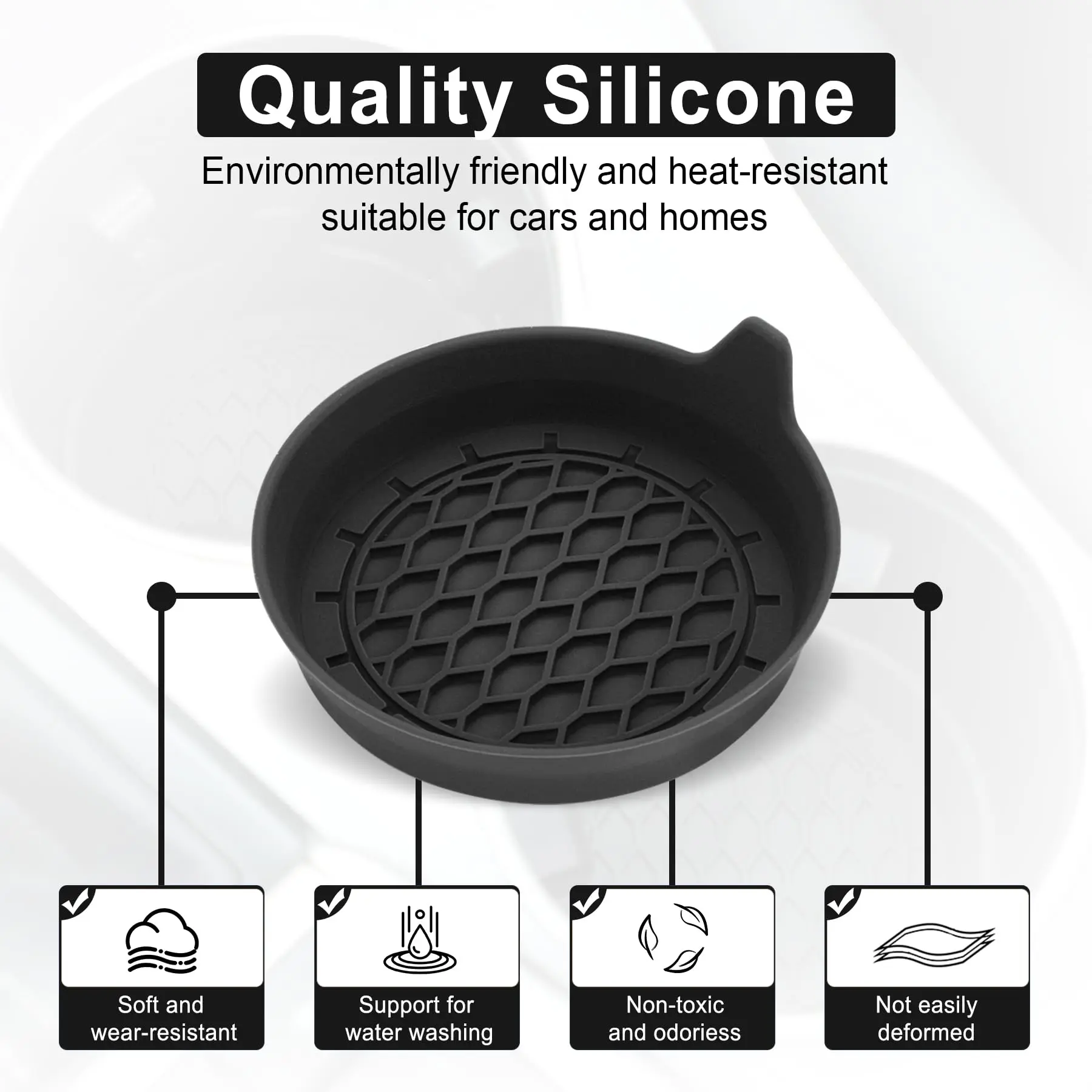 2/4pcs Car Cup Holder Coaster Silicone Cup Holder Insert Universal Non-Slip Cup Holders Car Accessories Interior Silent Cup Pad - Image 3