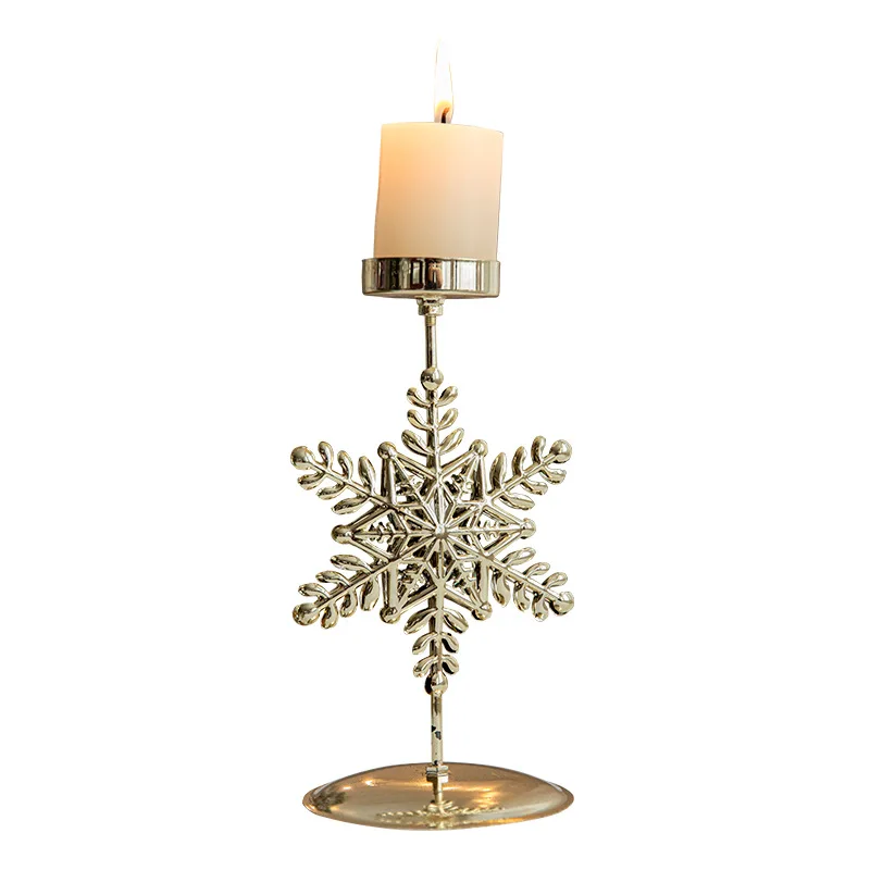 Christmas Golden Wrought Iron Candlestick Star Elk Christmas Tree Candle Holder Merry Christmas New Year Table Decoration - Image 5