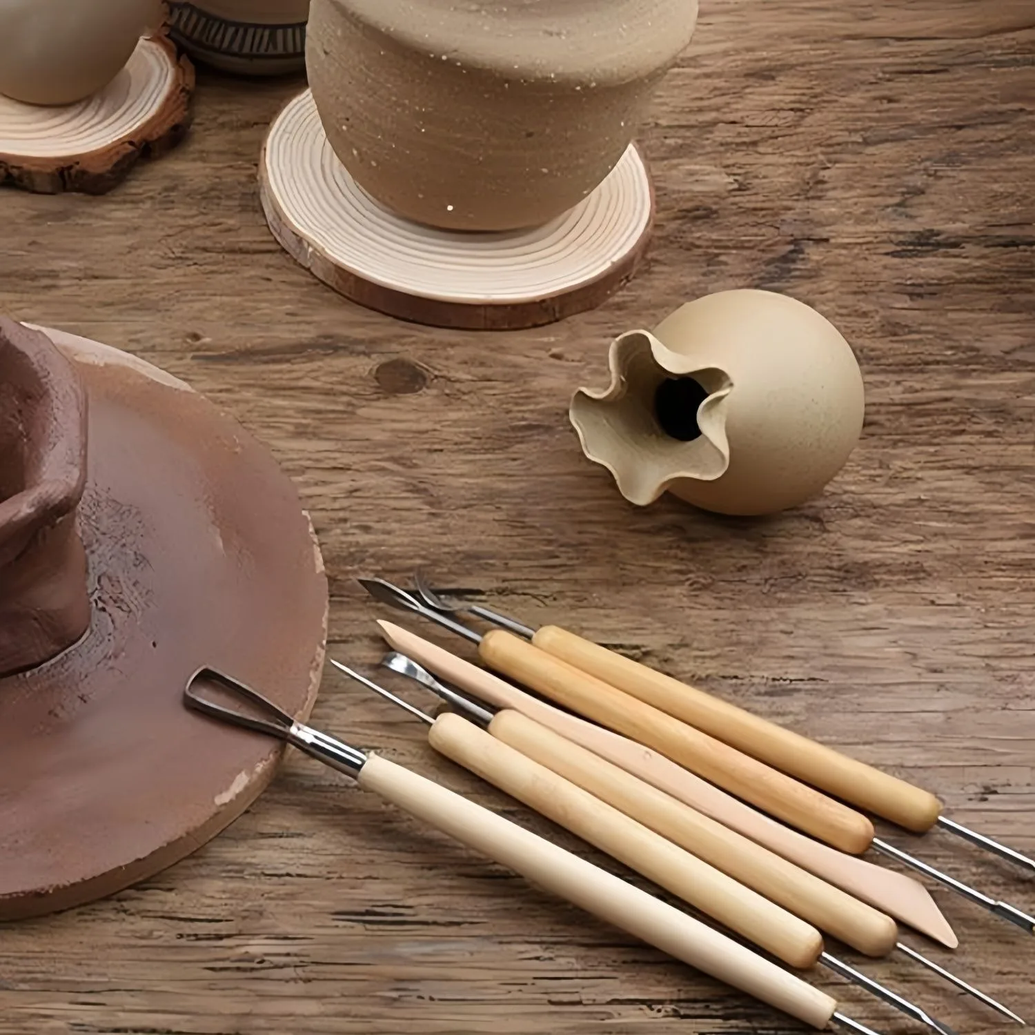 31PCS Art Pottery Supplies for Sculpting, Clay Tool Set Carving Ceramic Tool for Modeling, Ceramics Tools Kits for Pottery Kilns - Image 2