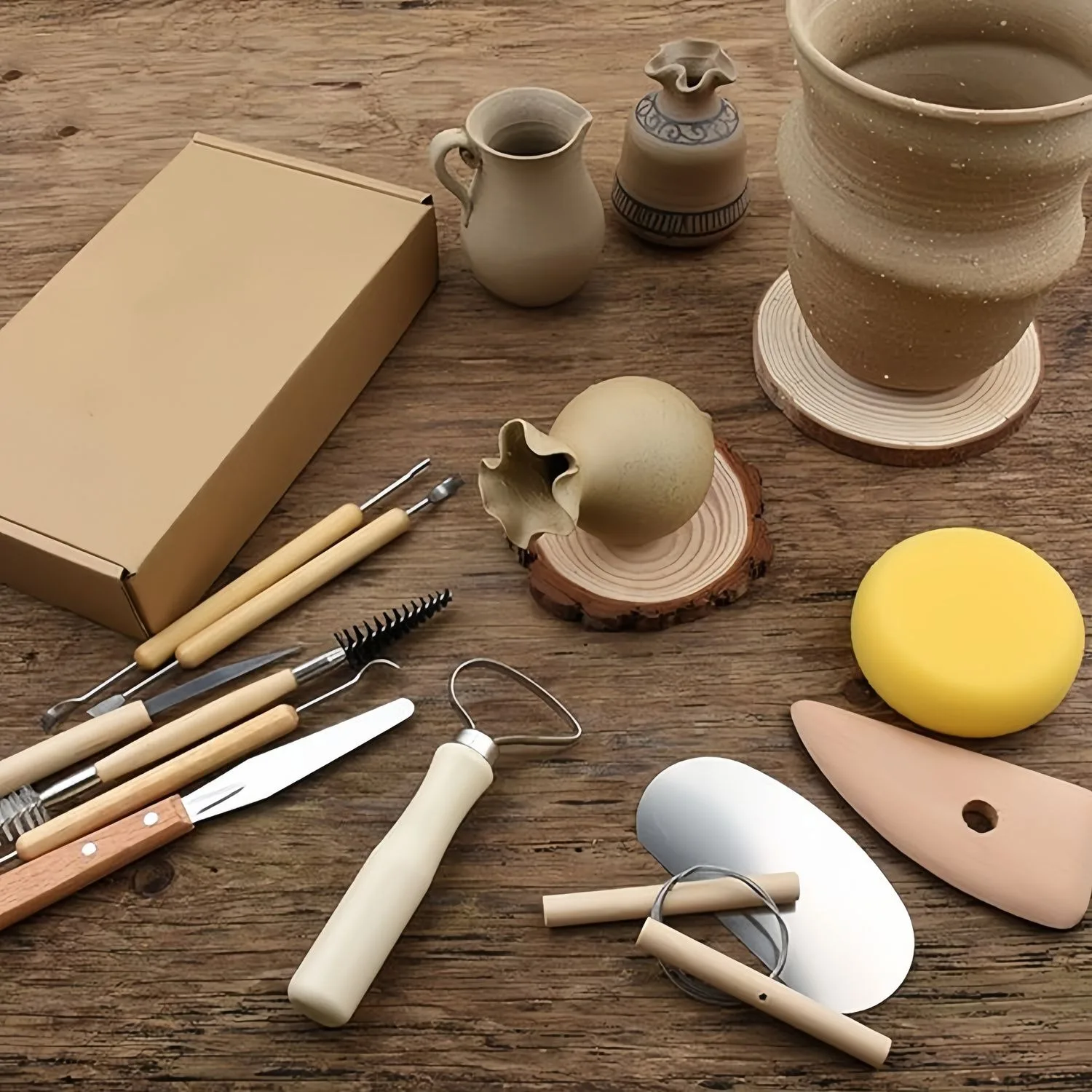 31PCS Art Pottery Supplies for Sculpting, Clay Tool Set Carving Ceramic Tool for Modeling, Ceramics Tools Kits for Pottery Kilns - Image 3