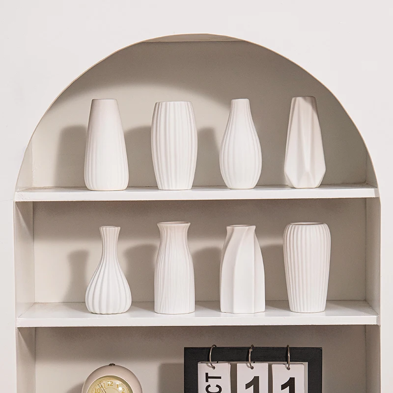 White Ceramic Vases Nordic Decorative Vasen Ornaments Home Living Room Decor Flower Arrangements Sketching Props Desktop Decor - Image 4