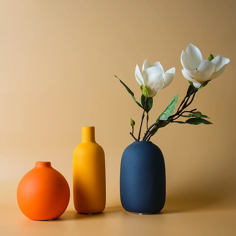 Nordic Ceramic Vase Decoration Dry Flower Arrangement Home Furnishings For Table Shelf Dining Room