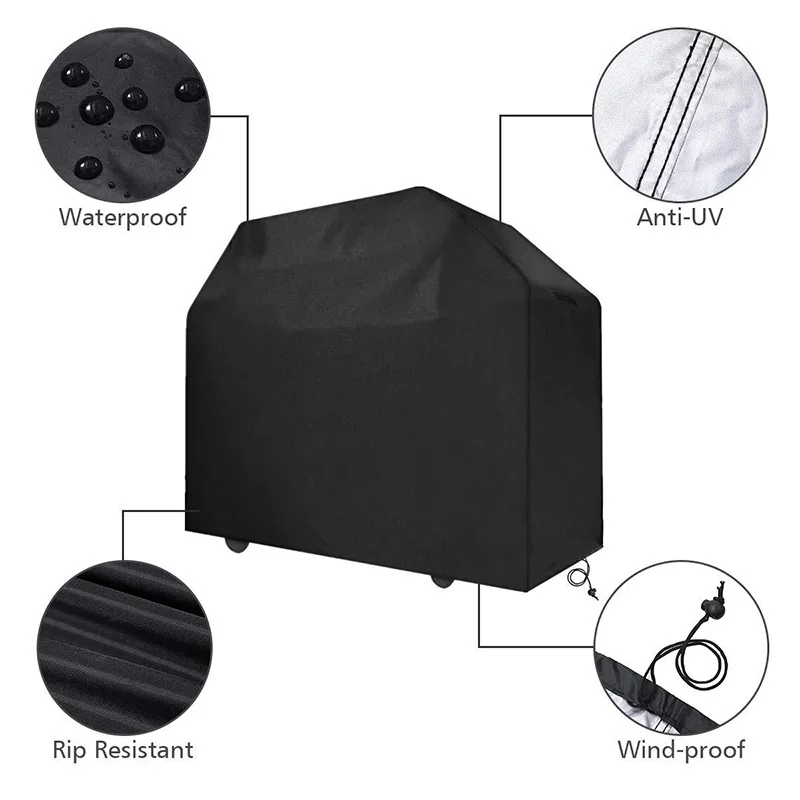 5 Size BBQ Grill Barbeque Cover Anti-Dust Waterproof Weber Heavy Duty Charbroil BBQ Cover Outdoor Rain Protective Barbecue Cover - Image 4