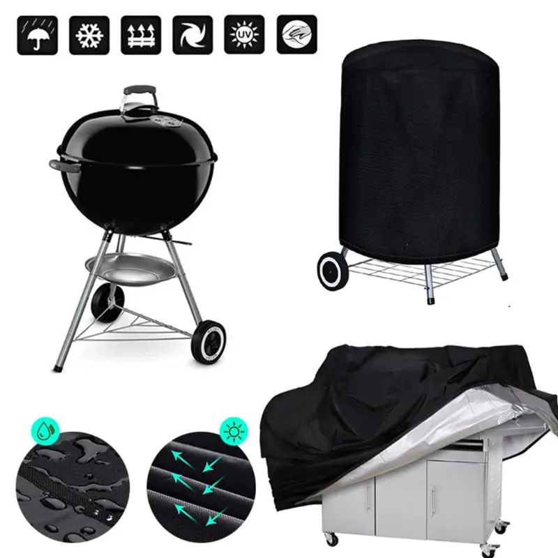 5 Size BBQ Grill Barbeque Cover Anti-Dust Waterproof Weber Heavy Duty Charbroil BBQ Cover Outdoor Rain Protective Barbecue Cover - Image 3