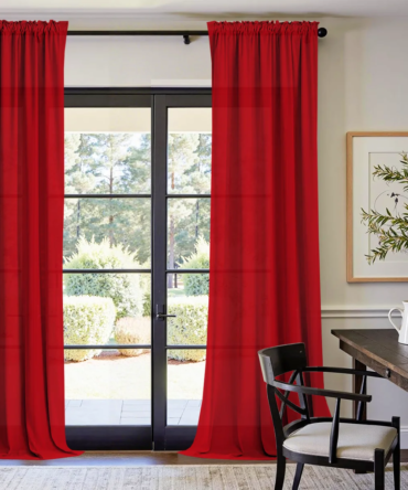 2 PCS Light Filtering Rod Pocket Solid Color Elegant Privacy Protection Simple Decor Curtains for Bedroom, Living Room, Office