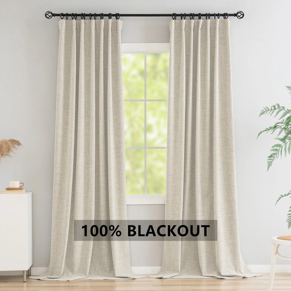 350m Height Custom Made 310CM Length 100% Blackout Living Room Curtains For Faux Linen High Ceiling Bedroom Window Curtain
