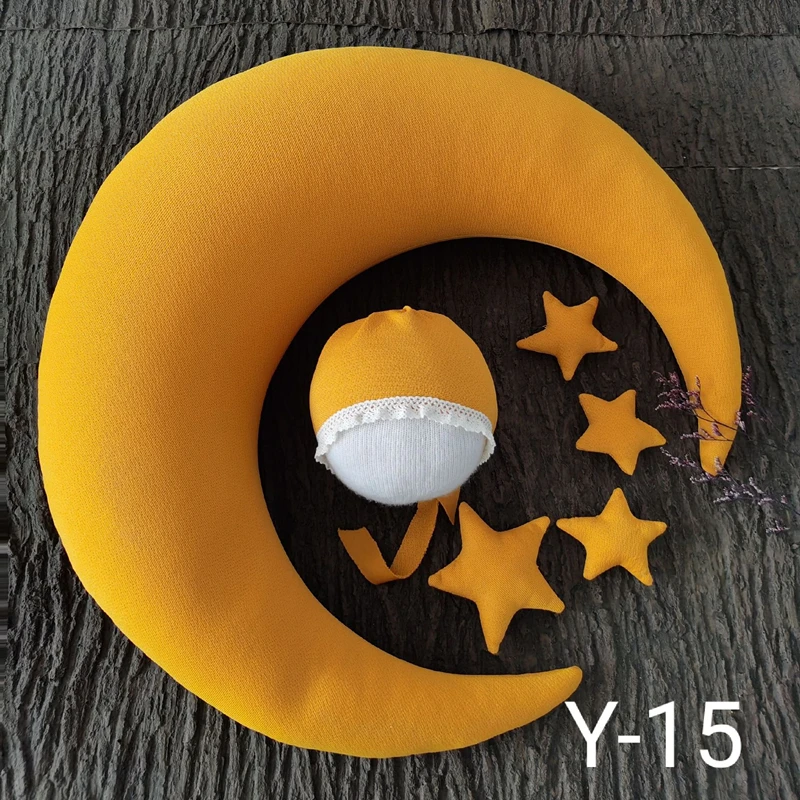 ❤️Newborn Photography Props Accessories Posing Crescent Pillow+Stars+Hat 6Pcs/Set Studio Baby Photo Decoration Moon Fotografia - Image 3