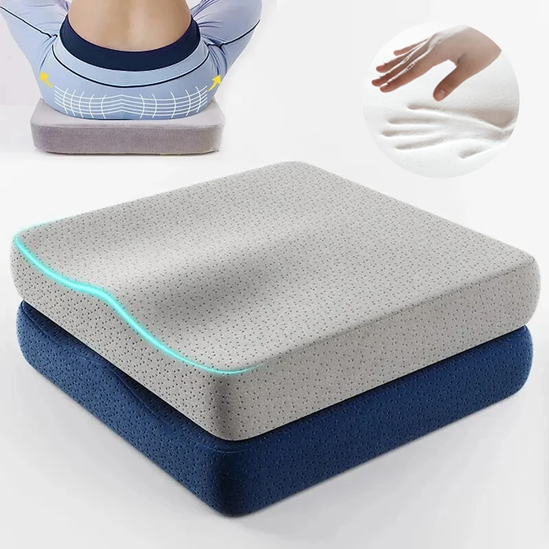 1pc Ergonomic Memory Foam Office Cushion Anti Hemorrhoid Cushion Chair Cushion Tailbone Pillow Car Office Seat Cushion