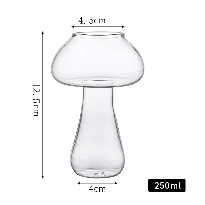 Mushroom Cocktail Glass Cup with Straw For drinks Beer Creative Clear Wine Glasses Coffee Cups Drinkware Bar Tool - Image 6
