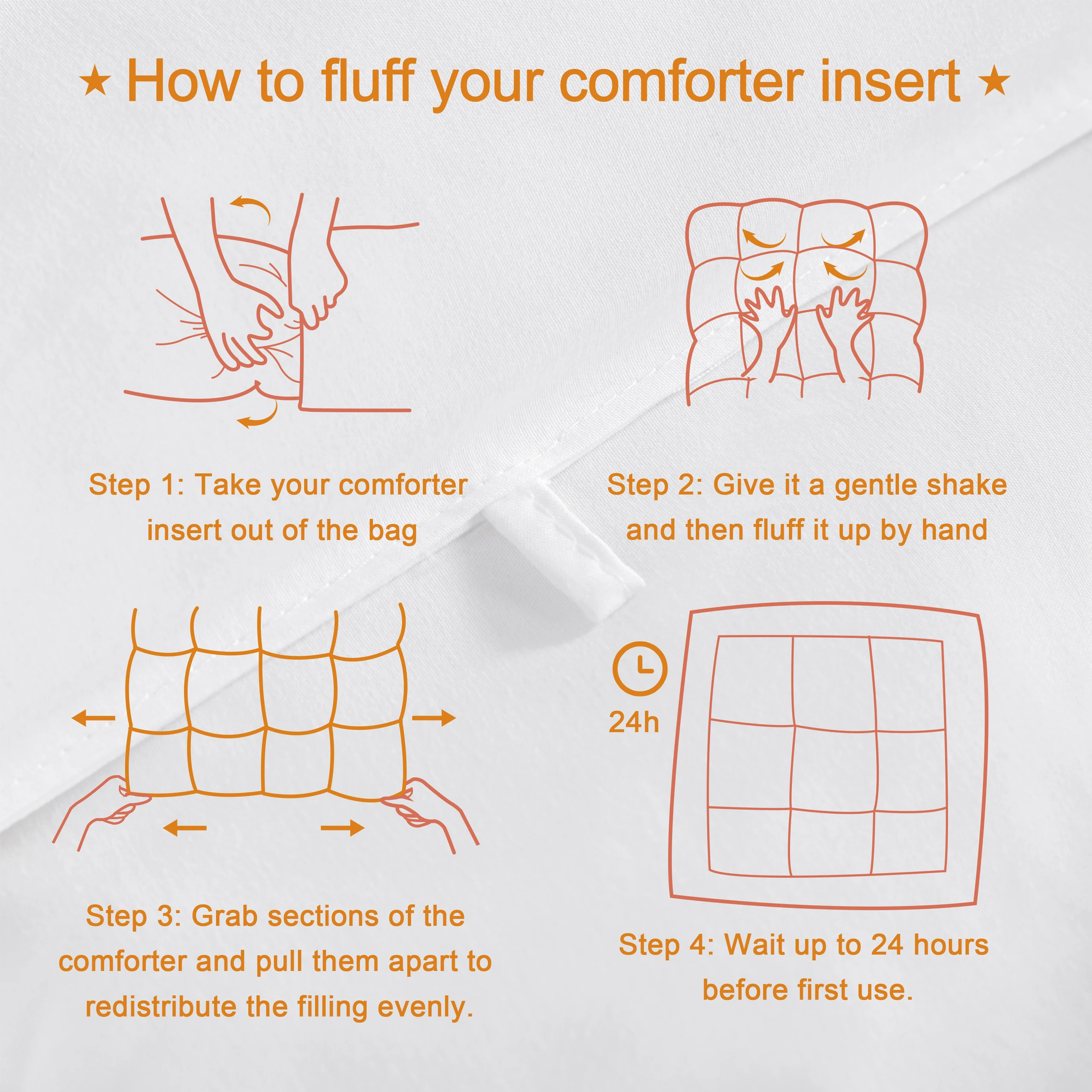 Ntbay Twin Down Alternative Comforter Duvet Insert, All Season Bedding Quilted Comforter, 68x90 inches, White - Image 3