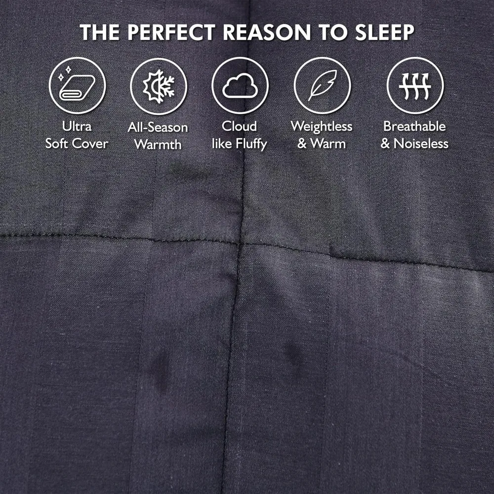 Elegant Egyptian Cotton Cal King Goose Down Duvet Insert, 108x98 inches, Luxurious Comforter Fiber Fill - Image 5