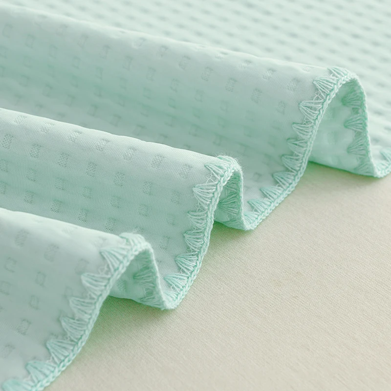 High-end Waffle Plaid Ice Silk Summer Blanket for Bed Double Side Cool Feel Silk Air Conditioning Quilt Cooling Duvet Comforter - Image 5