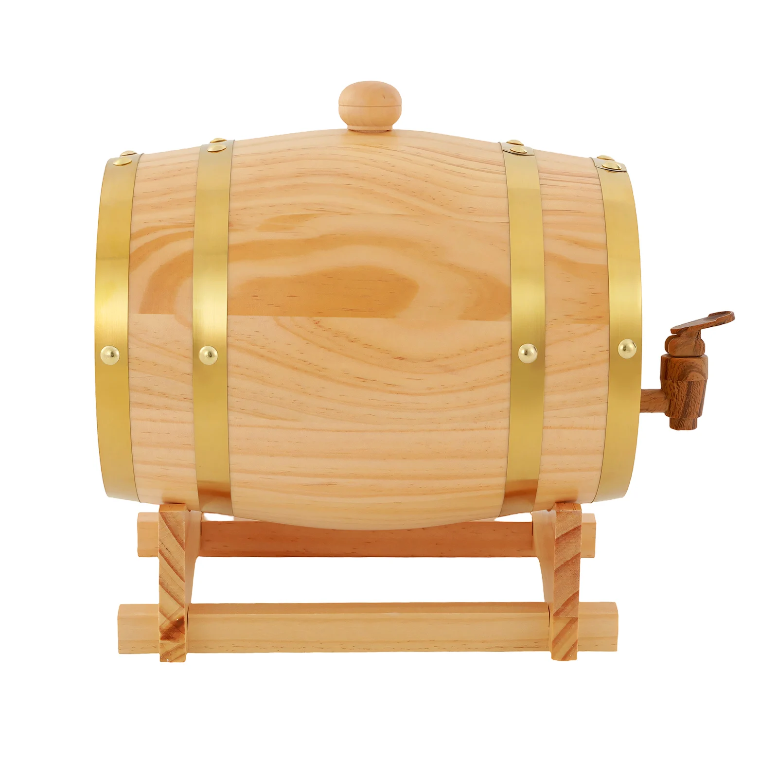 3/5L Wine Barrel with Stand, Wood Barrel with Faucet for Whiskey and Wine, Home Decor Hotel Vintage Wooden Coffee Barrel - Image 5