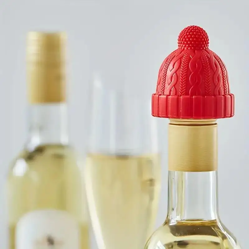 Silicone Wine Stopper Christmas Cap Wine Bottle Sealing Cover Stopper Fresh Red Wine Cork Champagne Bottle Stopper Kitchen Tools - Image 4