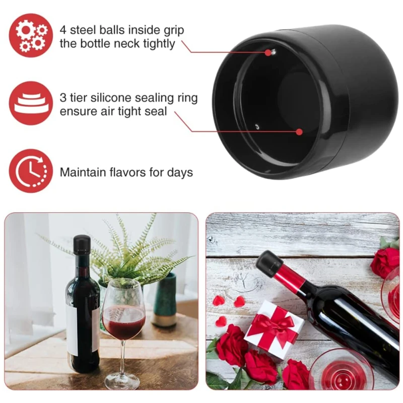 New 2PCS Vacuum Red Wine Bottle Cap Stopper Silicone Sealed Champagne Bottle Stopper Vacuum Retain Freshness Wine Plug Bar Tools - Image 4