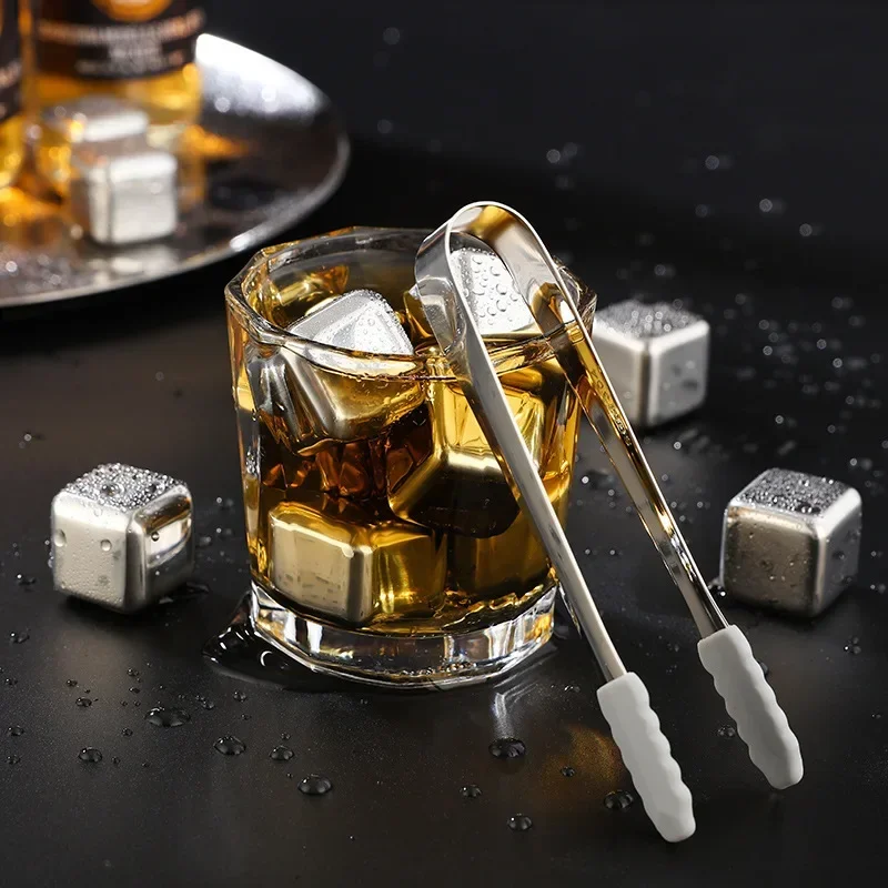 4/6/8 Pcs Stainless Steel Ice Cubes Set Reusable Chilling Stones for Whiskey Wine Wine Cooling Cube Chilling Rock Party Bar Tool - Image 3