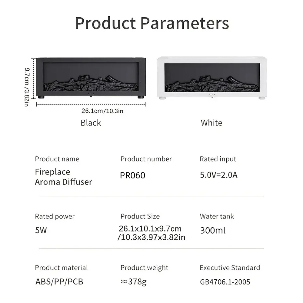 Upgraded 300ml Aroma Diffuser with 7-Color LED Flame Effect, Essential Oil Diffuser & Air Humidifier, Remote & Timer, Fragrance - Image 6