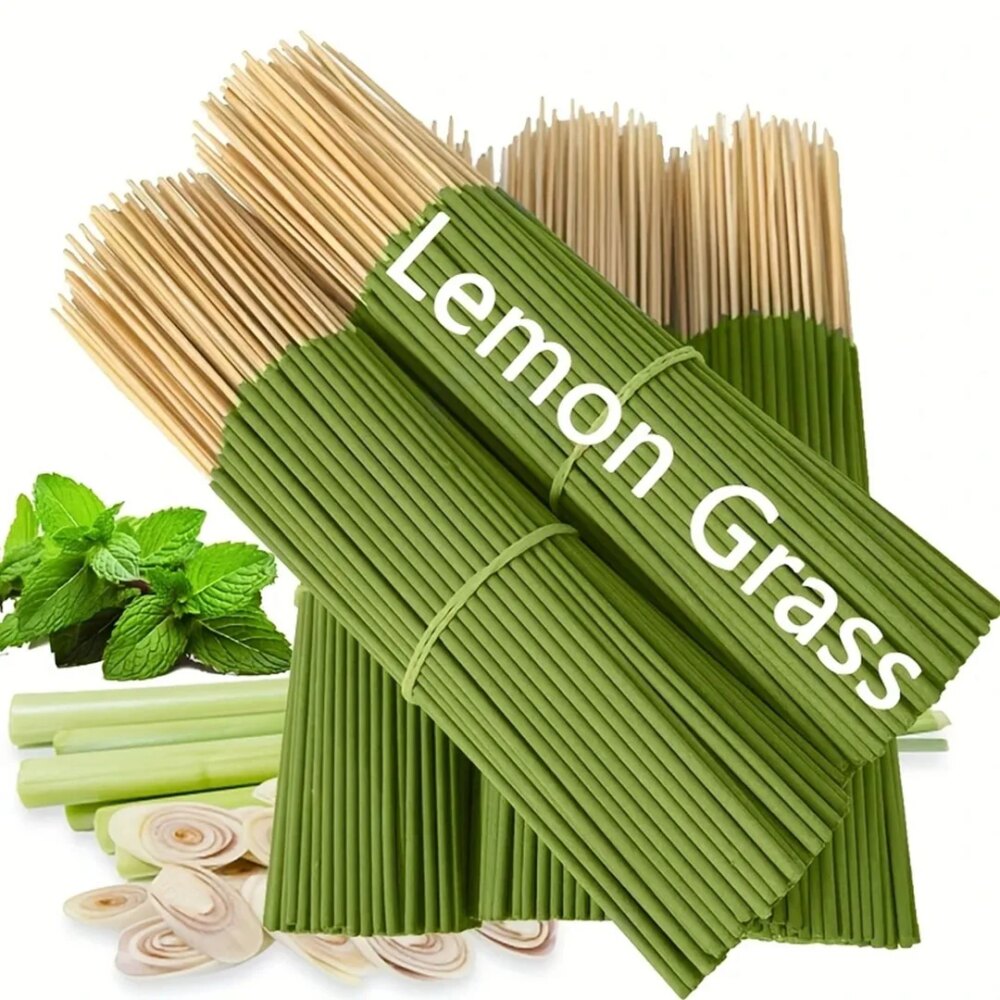 Extended Lemongrass Oil Lemongrass Stick - 45 Minute Burning Time, Artificial Wood Summer Fragrance for Home, Camping, Courtyard, Pool and Outdoor Activities - Air Purification, Holiday Decoration (Halloween/Christmas/Easter/Thanks Day)