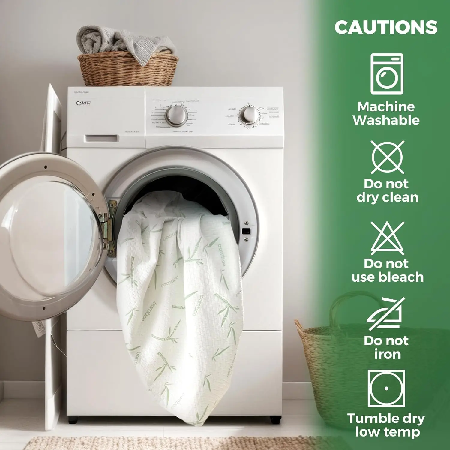 Waterproof Mattress Protector, Cooling Bamboo Viscose Quilted Fitted Mattress Pad, Noiseless Knitted Mattress Cover, Dust Proof - Image 6