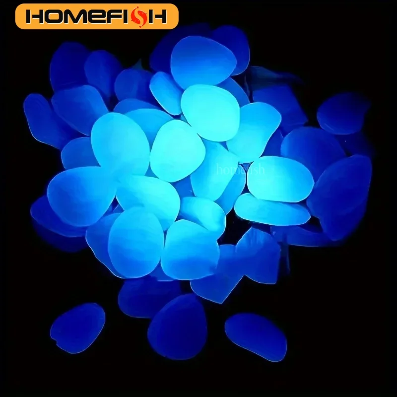 100pcs Glow In The Dark Pebbles Resin Luminous Stones For Landscape Garden Paths Potted Plants Parks Aquarium Decor - Image 6
