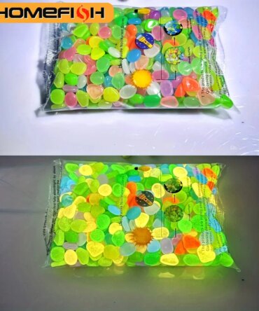 100pcs Glow In The Dark Pebbles Resin Luminous Stones For Landscape Garden Paths Potted Plants Parks Aquarium Decor