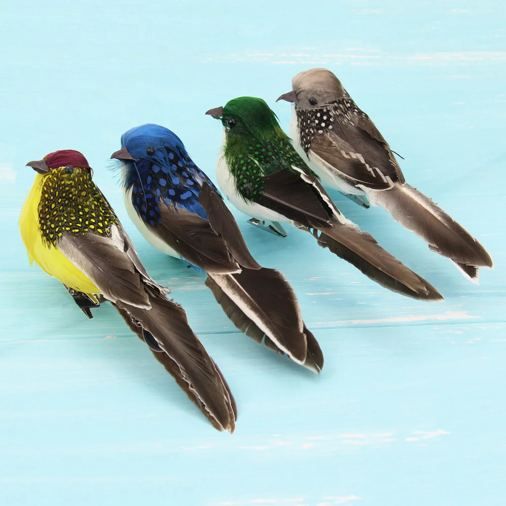 1PC Artificial Feather Bird Garden Floral Decoration Bird Foam Feather Products Fake Sparrow - Image 3