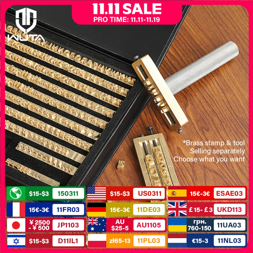 WUTA Brass Stamps Letter Number Alphabet Symbol Custom Personalized Logo Embossing Mold for Hot Foil Stamping Machine DIY Gifts