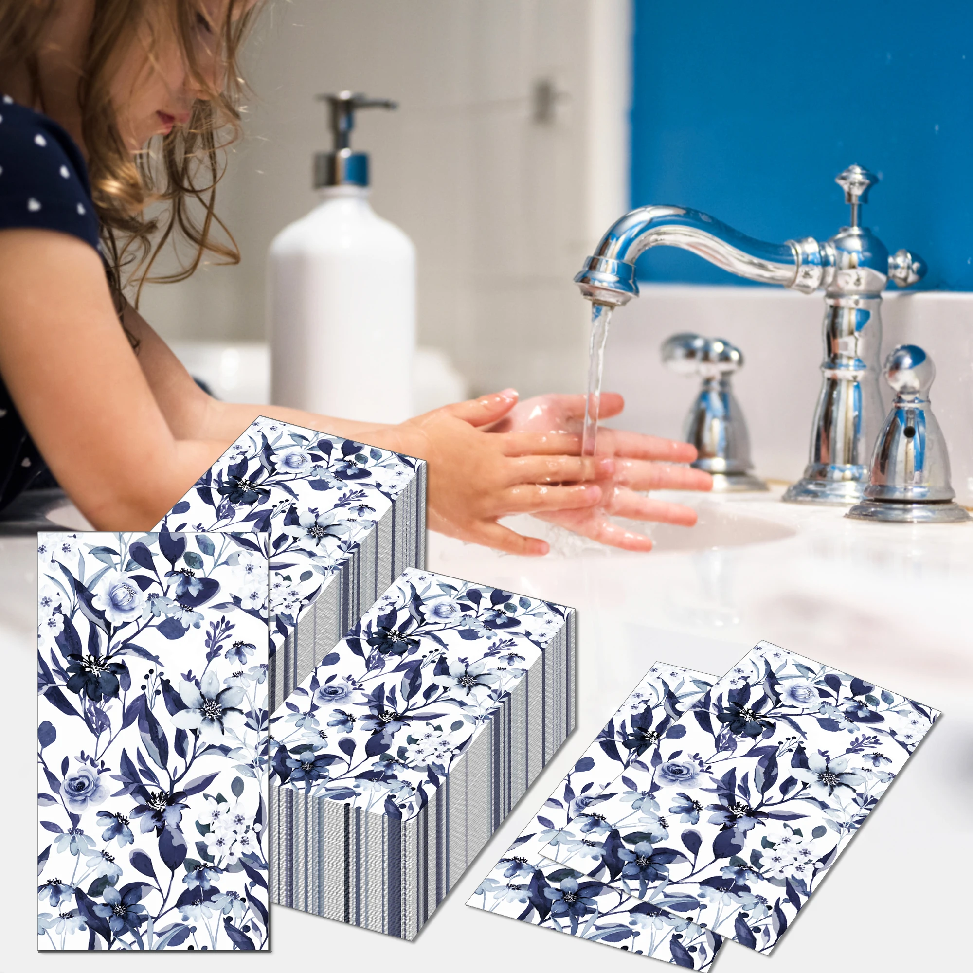 20pcs Napkins Chinese Flower Long Paper Napkins Wedding Disposable Tableware Serviettes Tissues Baby Birthday Dinner Table Decor - Image 3