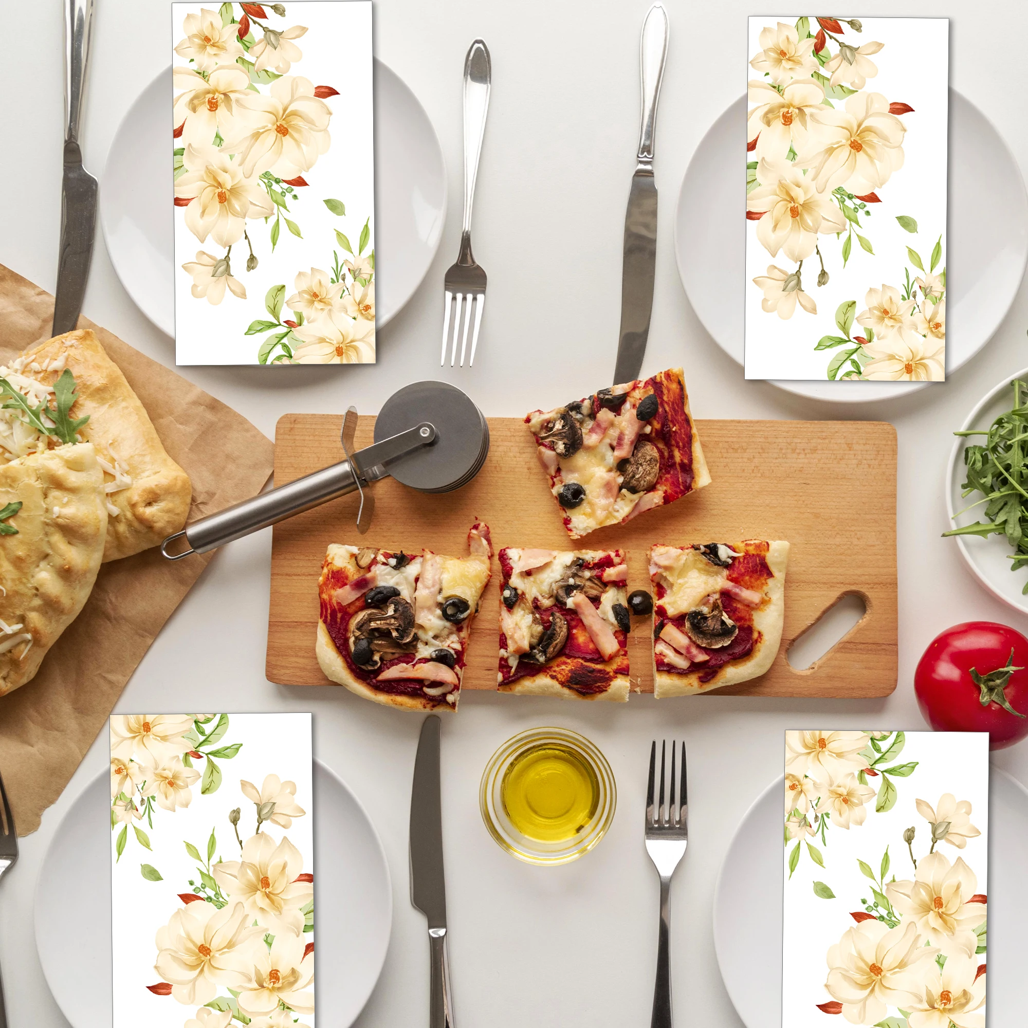 20pcs Napkins Chinese Flower Long Paper Napkins Wedding Disposable Tableware Serviettes Tissues Baby Birthday Dinner Table Decor - Image 6