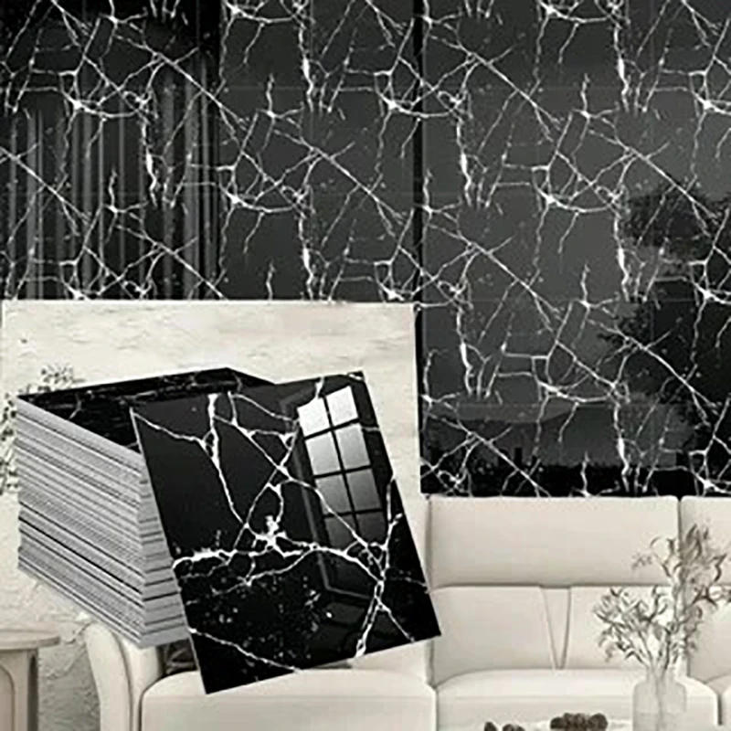 Imitation ceramic tiles marble wall stickers PVC waterproof self-adhesive wallpaper living room kitchen bedroom stickers