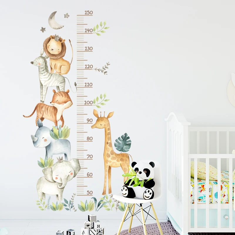 3PC Cartoon Animal Height Ruler Wall Stickers for Waterproof Removable PVC Kids Room Kindergarten Home Decoration - Image 3