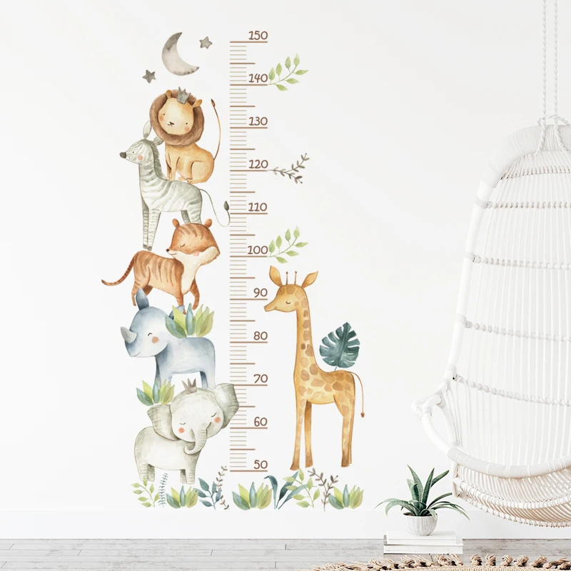 3PC Cartoon Animal Height Ruler Wall Stickers for Waterproof Removable PVC Kids Room Kindergarten Home Decoration - Image 4