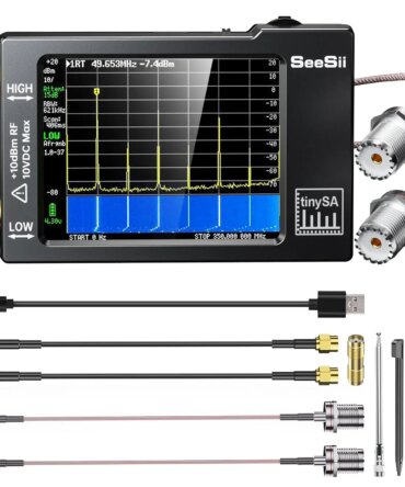 SeeSii TinySA Spectrum Analyzer Upgraded V0.3.1 Handheld Tiny Frequency Analyzer 100kHz to 960MHz MF/HF/VHF UHF Network Analyzer