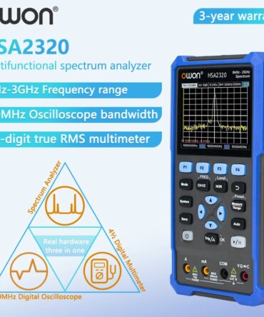 OWON HSA2320 HSA2105 Handheld Spectrum Analyzer, 1.5G/3G Oscilloscope, 50 - 200M Bandwidth Diaital Multimeter, three - in - one