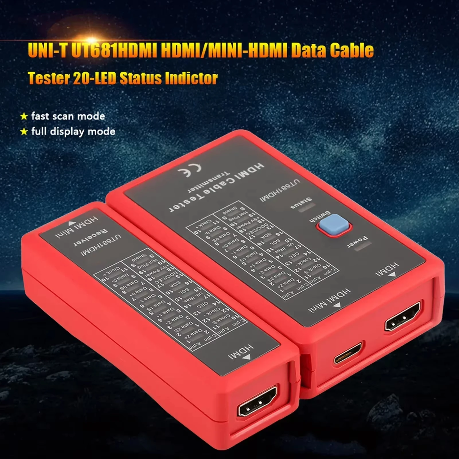UNI-T MINI-HDMI Cable Testers UT681HDMI Wire Tracker Lan Finder Network Analyzers Repair Tools - Image 5