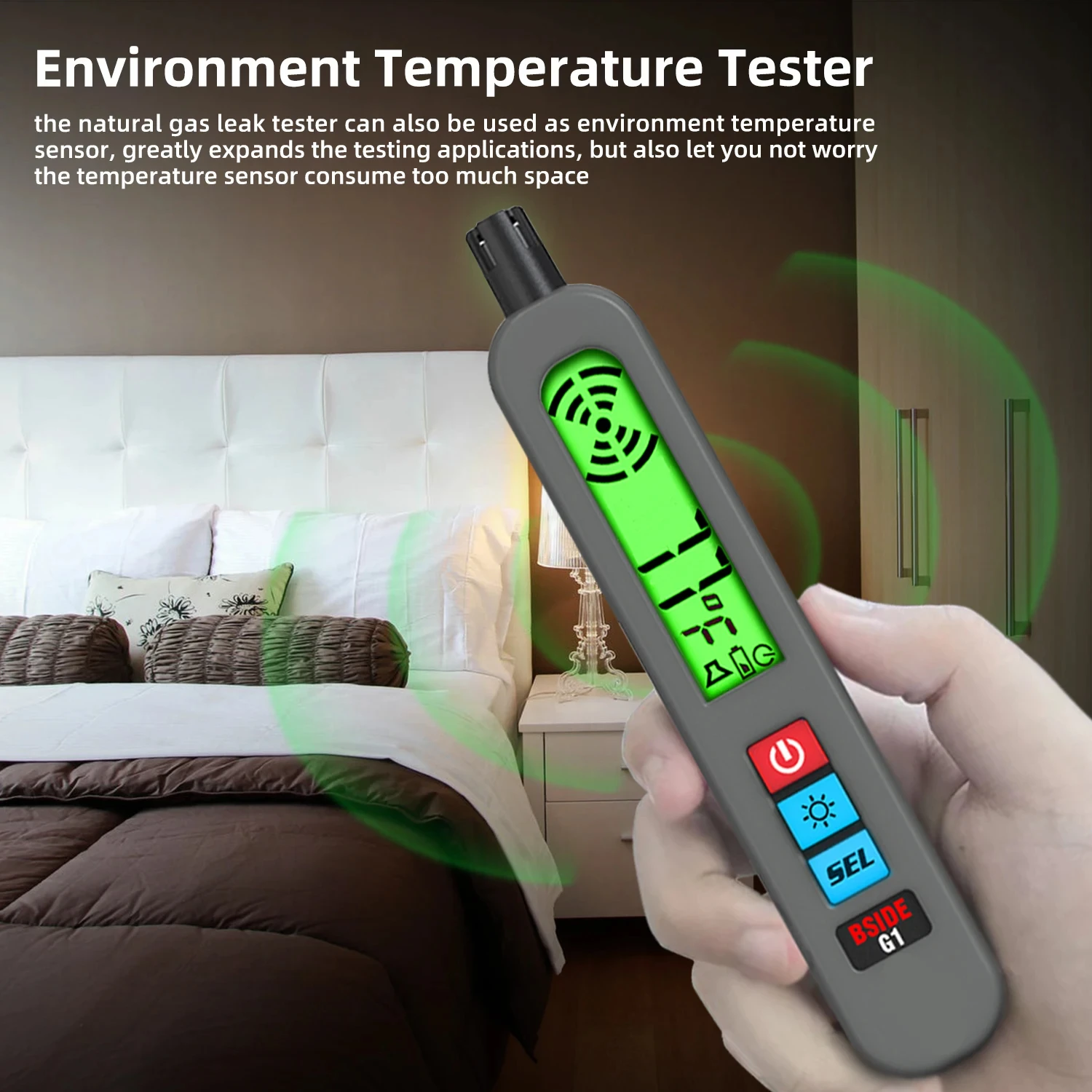 G1 Professional Gas Leak Detector Combustible Natural Co2 Flammable Alcohol LPG Methane Analyzer with Audible Visual Alarm - Image 3