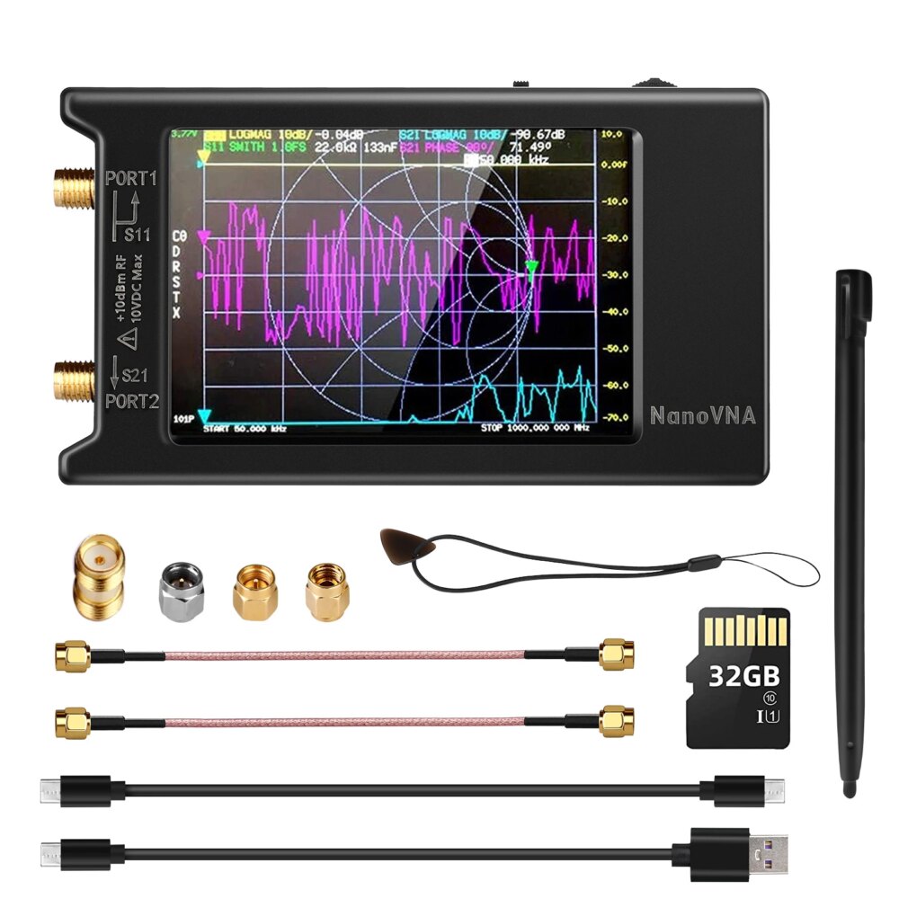 Spectrum Anslyzer NanoVNA-H4 2.8/4“ Vector Network Antenna Analyzer 10KHz-1.5GHz MF HF VHF UHF Antenna Tuner nano vna NanoVNA-H