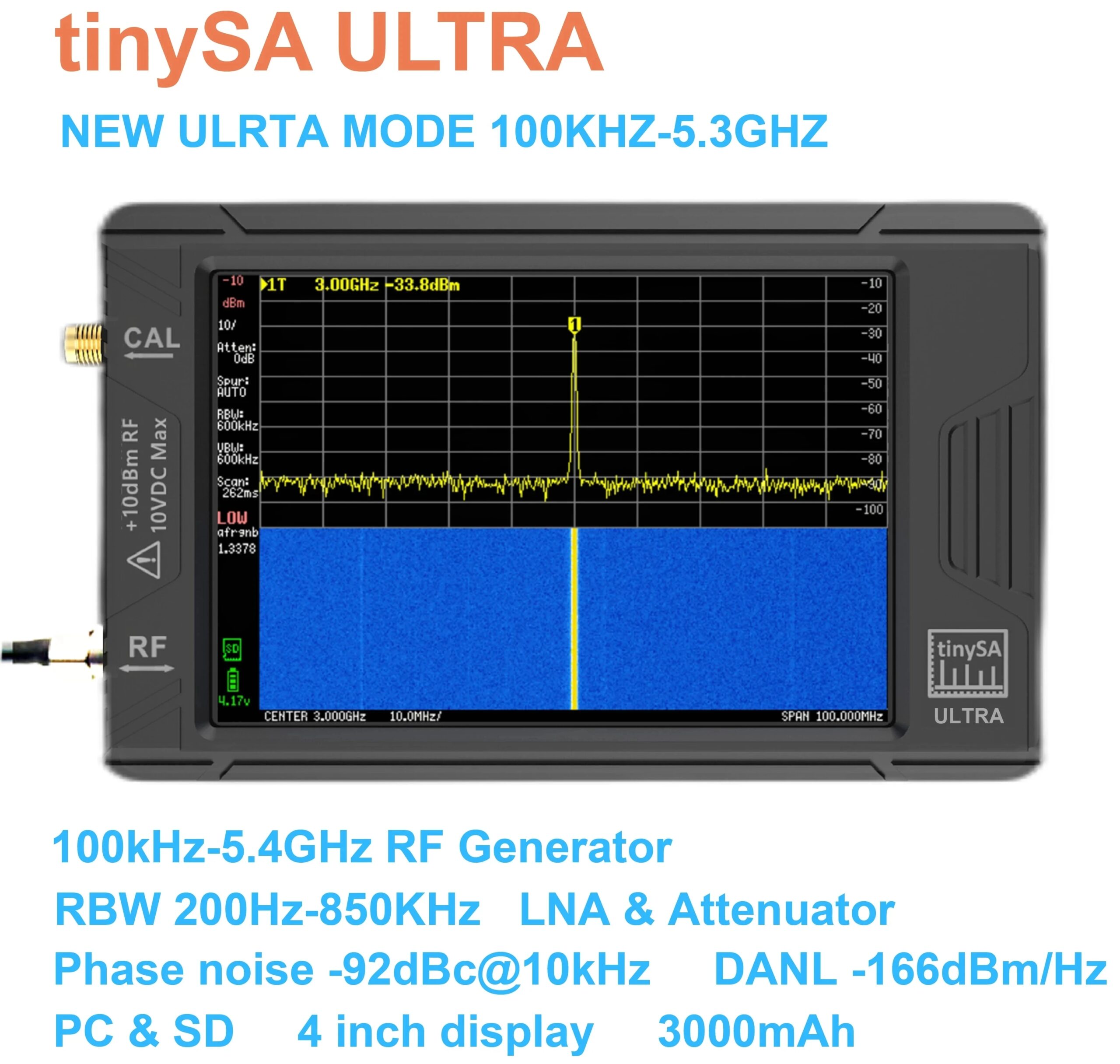 New Original TinySA ULTRA Handheld Tiny Spectrum Analyzer TinySA 4 Inch Touch Screen Build in Battery - Image 3
